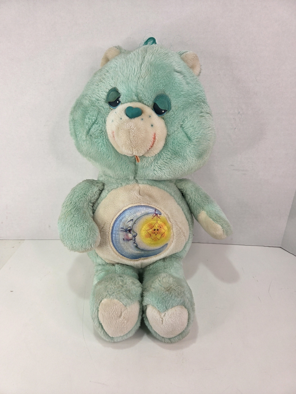 Vintage Care Bears 13” Bedtime Bear Plush Sleepy Mint Green 1980s Kenner 1983